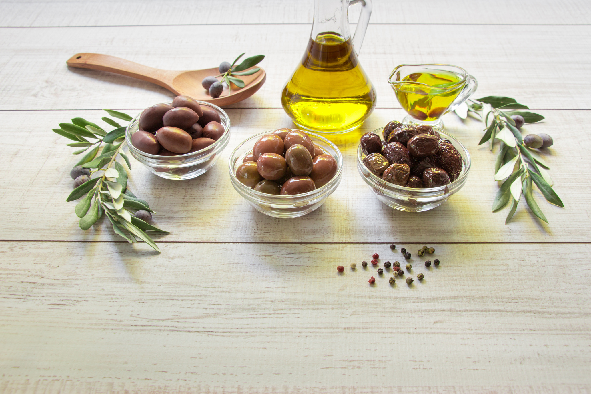 Olives and olive oil.